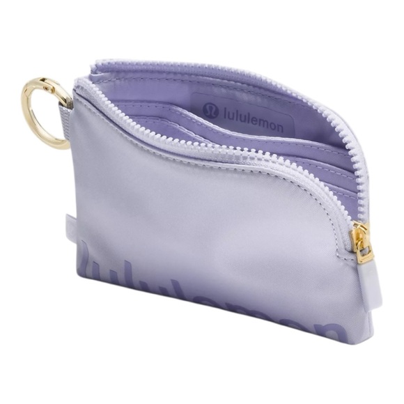 Lululemon Clippable Card Pouch, Serene Blue / Dusty Lilac with Gold OS NWT - Picture 7 of 7
